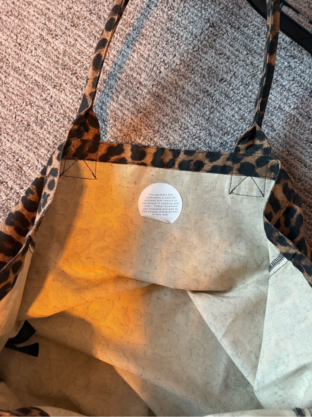 NWT Anine Bing Leopard Print Canvas Tote - Brown & Black - Picture 3 of 7